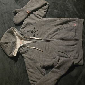 Feejays Gray Zip-up Hoodie Sweatshirt Size Men's Medium